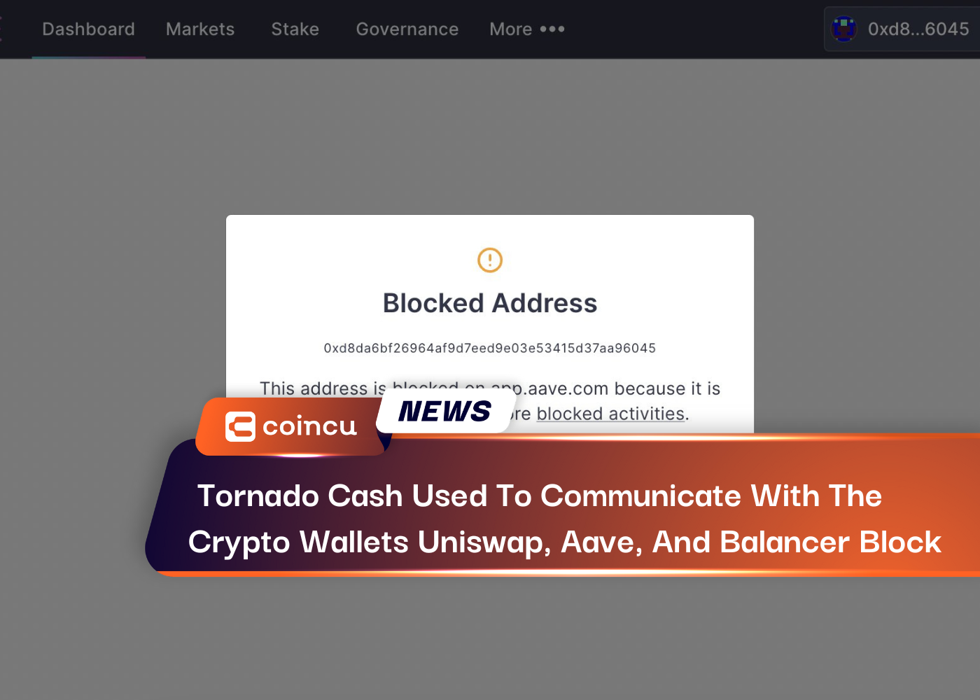 Tornado Cash Used To Communicate With The Crypto Wallets Uniswap, Aave, And Balancer Block