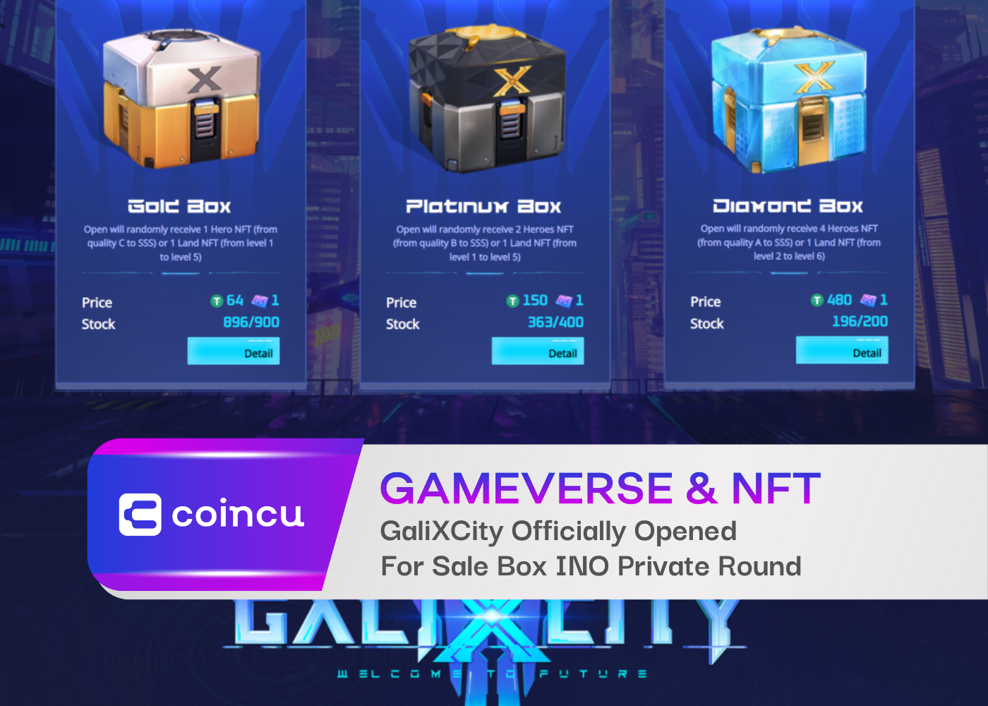 Breaking: GaliXCity Officially Opened For Sale Box INO Private Round