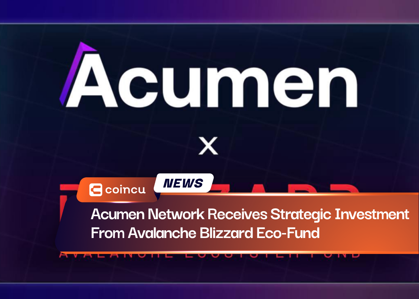 Acumen Network Receives Strategic Investment From Avalanche Blizzard Eco-Fund