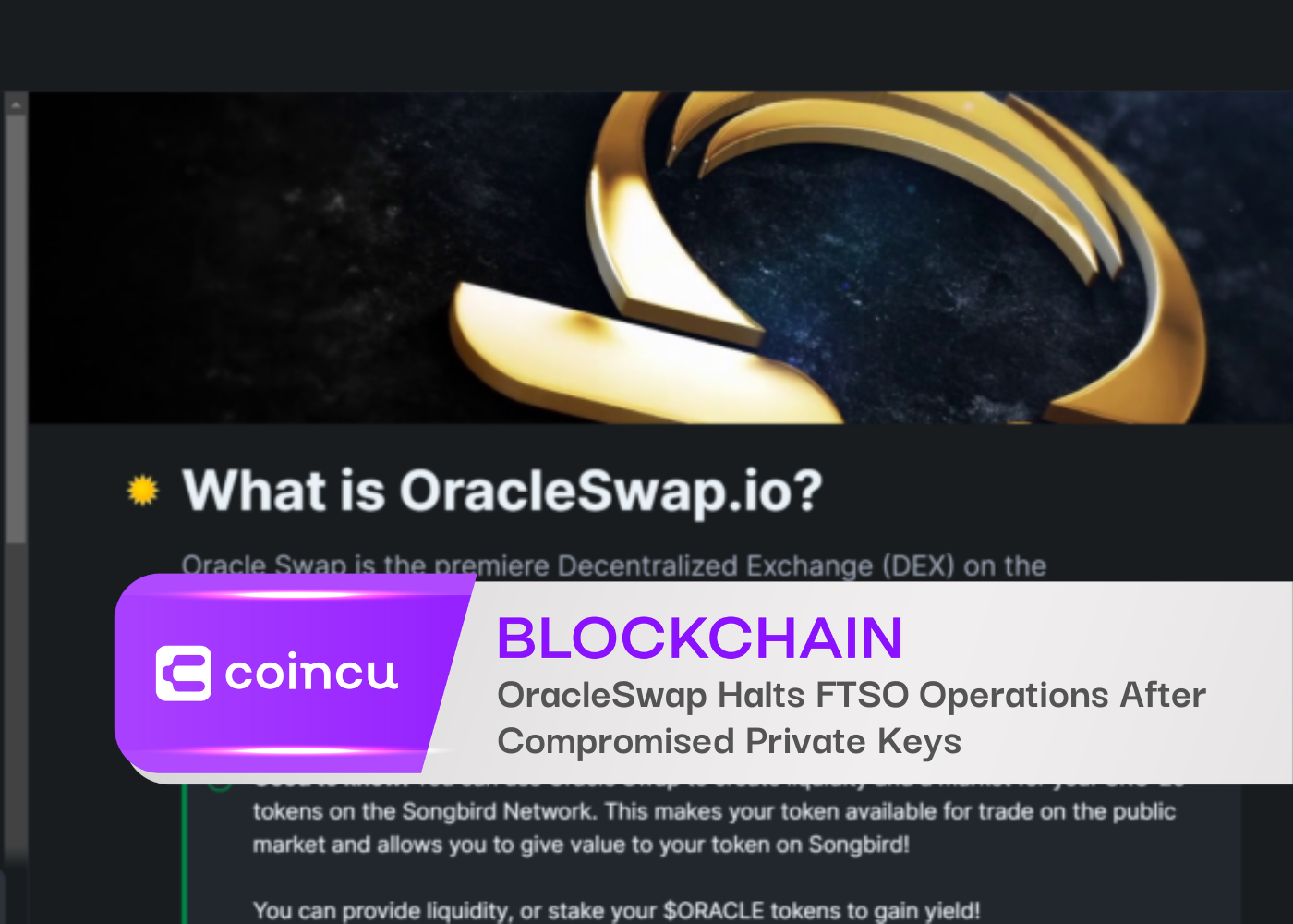 OracleSwap Halts FTSO Operations After Compromised Private Keys