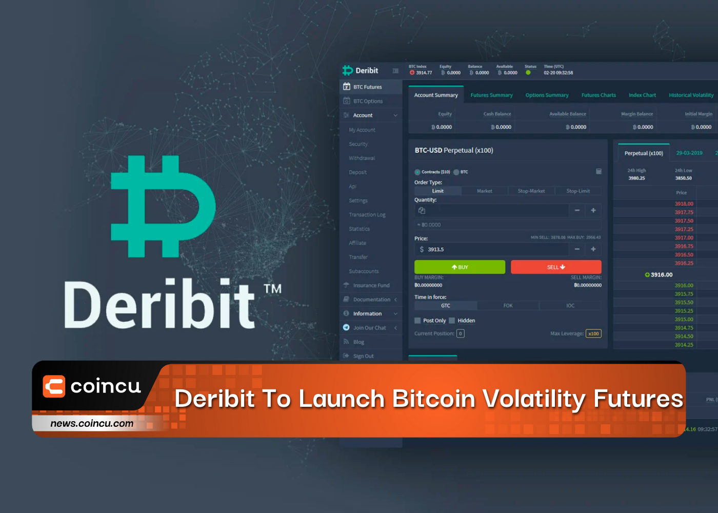 Deribit To Launch Bitcoin Volatility Futures