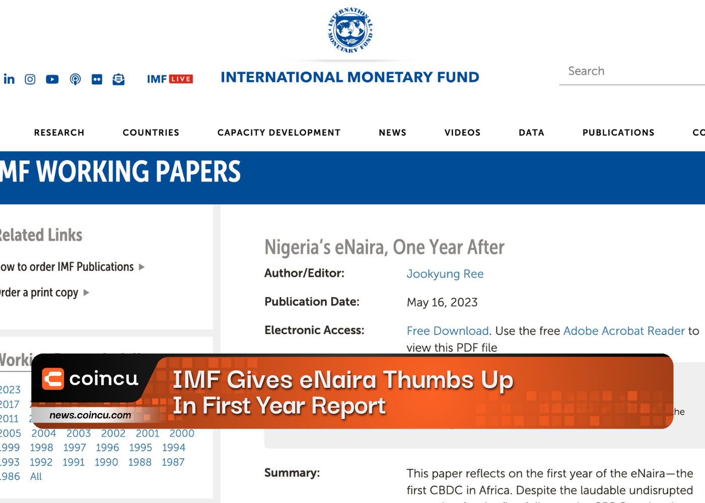 IMF Gives eNaira Thumbs Up In First Year Report