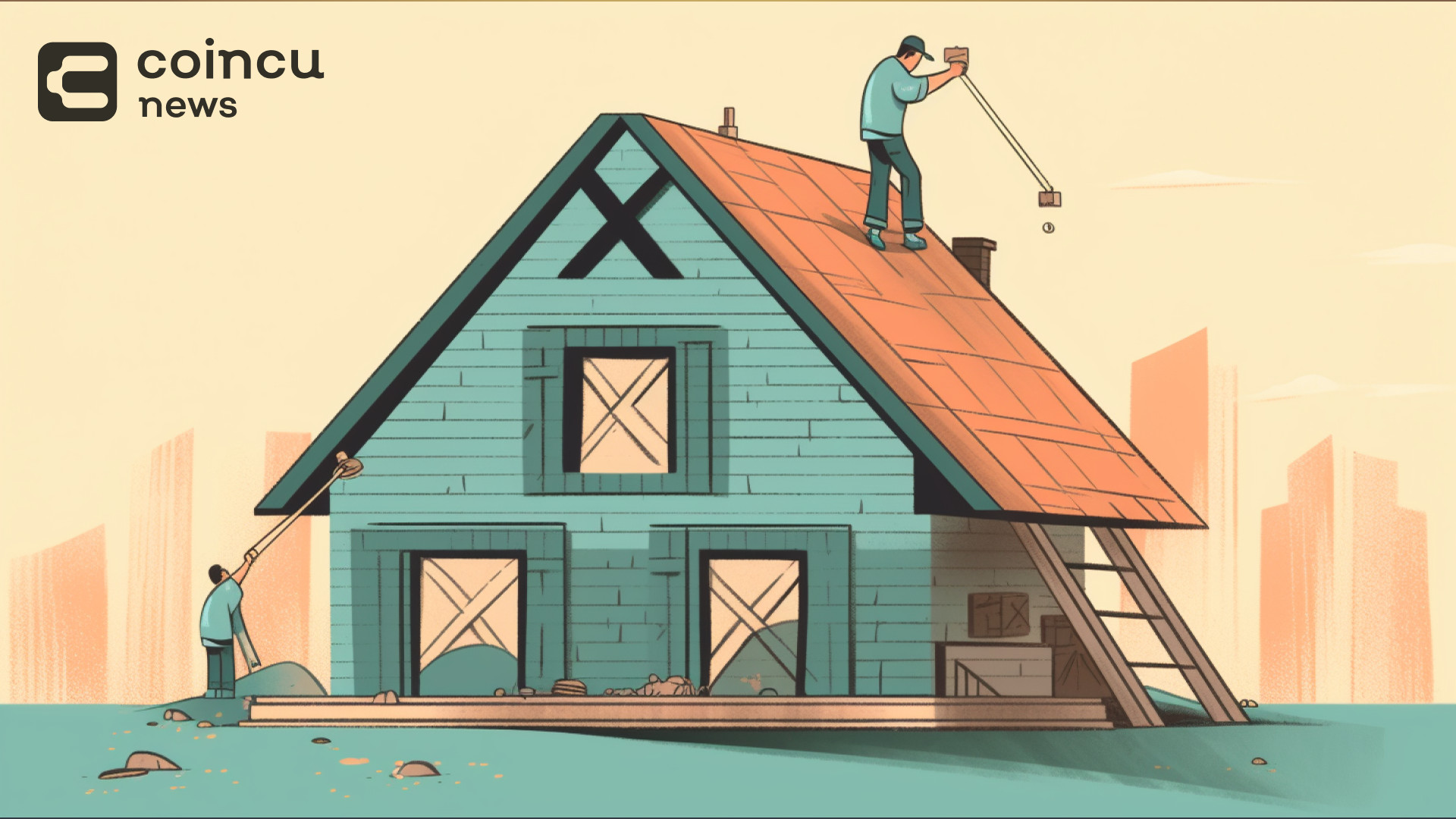 The house with the X symbol, symbolizing the Twitter marketing strategies will be solid foundations for your crypto project.