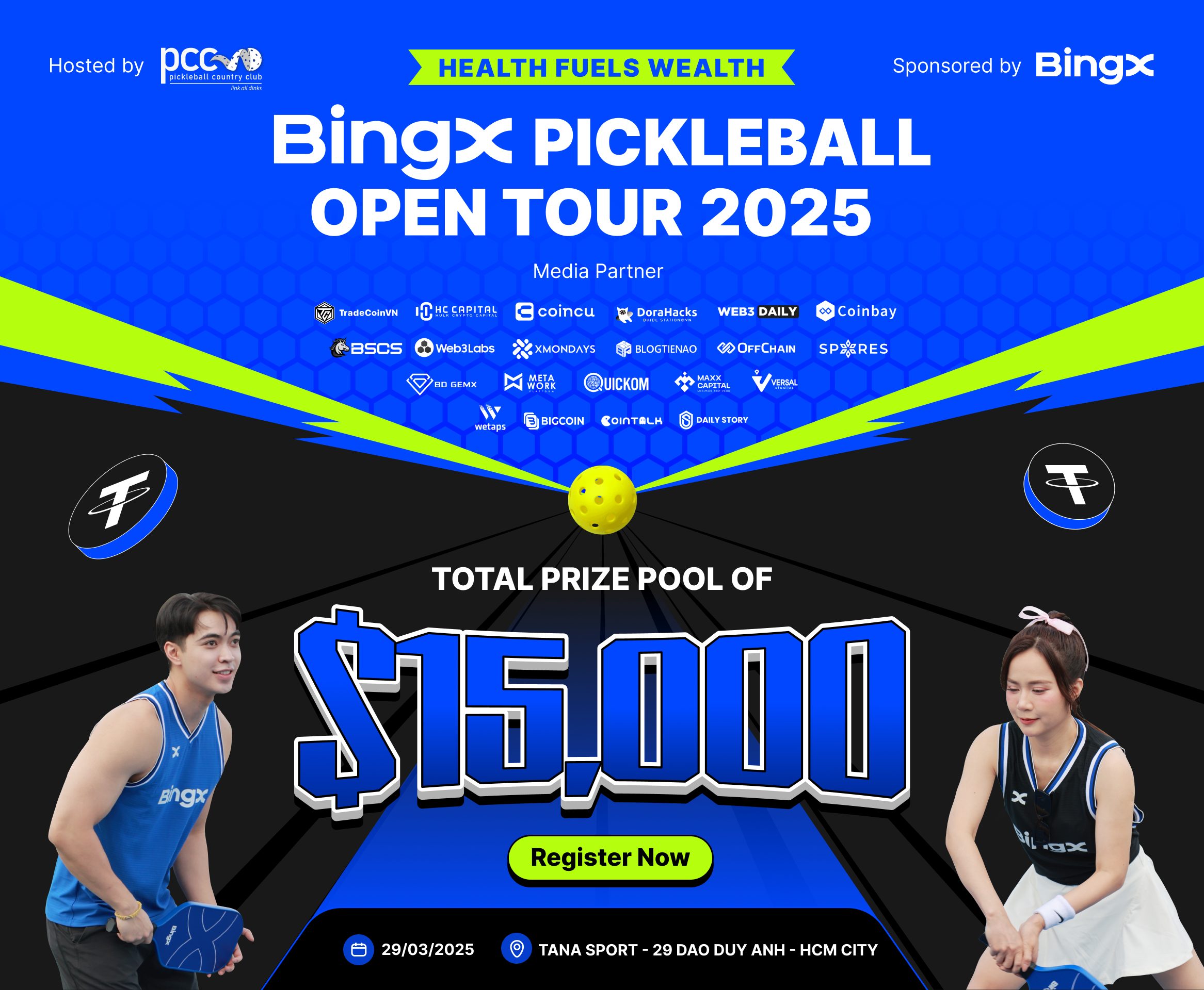 BingX Pickleball Open Tour 2025 – Explosive Competition with a 400 Million VND Prize Pool!