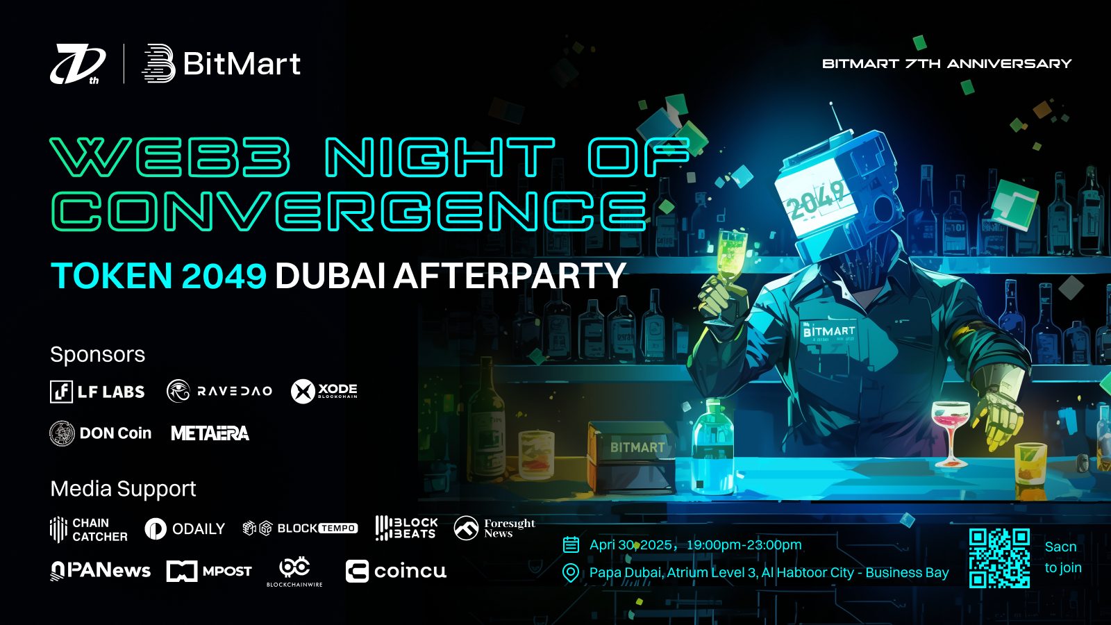 BitMart 7th Anniversary— Token2049 Dubai Web3 Convergence Night Successfully Held