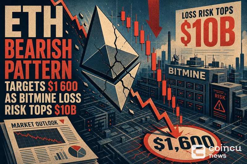 ETH Bearish Pattern Targets $1,600 as BitMine Loss Risk Tops $10B