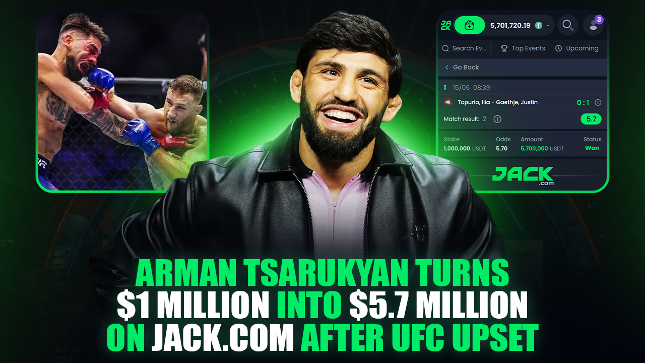 Arman Tsarukyan Turns $1 Million Into $5.7 Million on Jack.com After One of the Biggest UFC Upsets of the Year