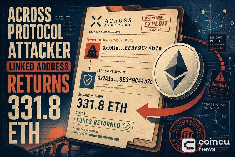 Across Protocol Attacker-Linked Address Returns 331.8 ETH After Exploit