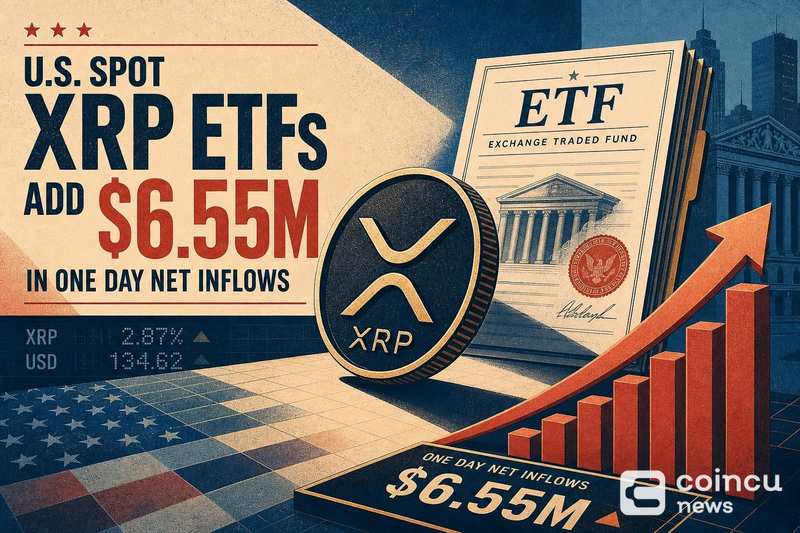 U.S. Spot XRP ETFs Add $6.55M in One-Day Net Inflows