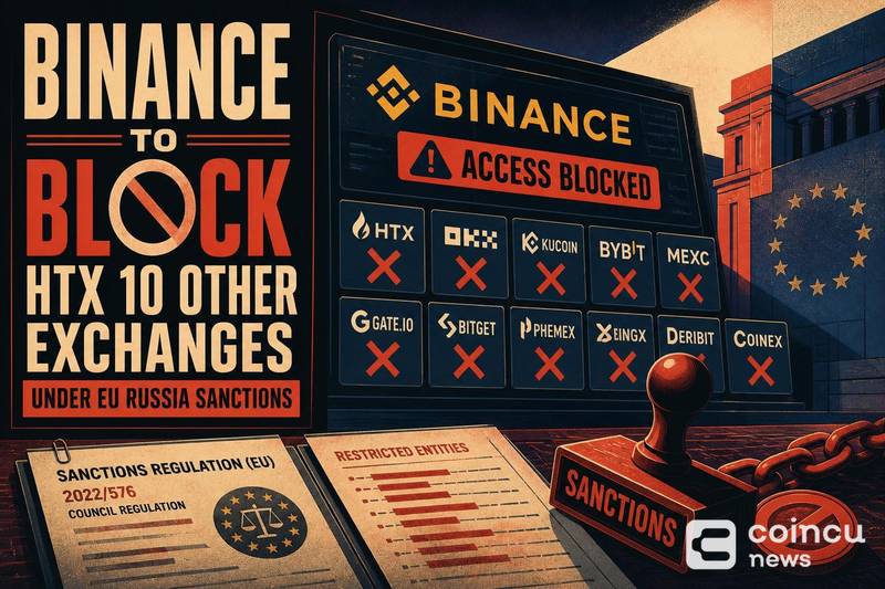 Binance to Block HTX, 10 Other Exchanges Under EU Russia Sanctions