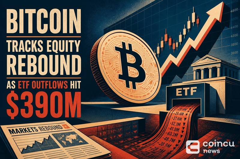 Bitcoin Tracks Equity Rebound as ETF Outflows Hit $390M