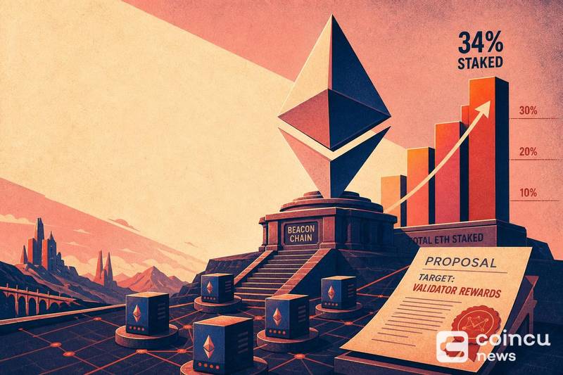 Ethereum staking reaches 34% as proposal targets validator rewards