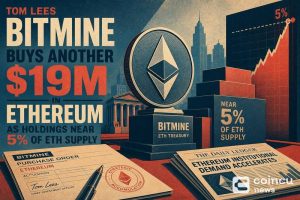Tom Lee's Bitmine Buys Another $19M in Ethereum as Holdings Near 5% of ETH Supply
